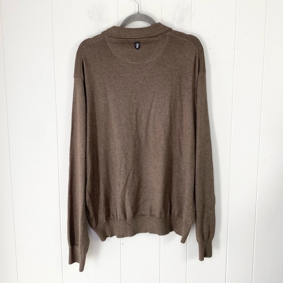 Lincs DC & Co. Collared Sweater Men’s Size XXL Beige Brown Pullover Silk Blend - Picture 2 of 11